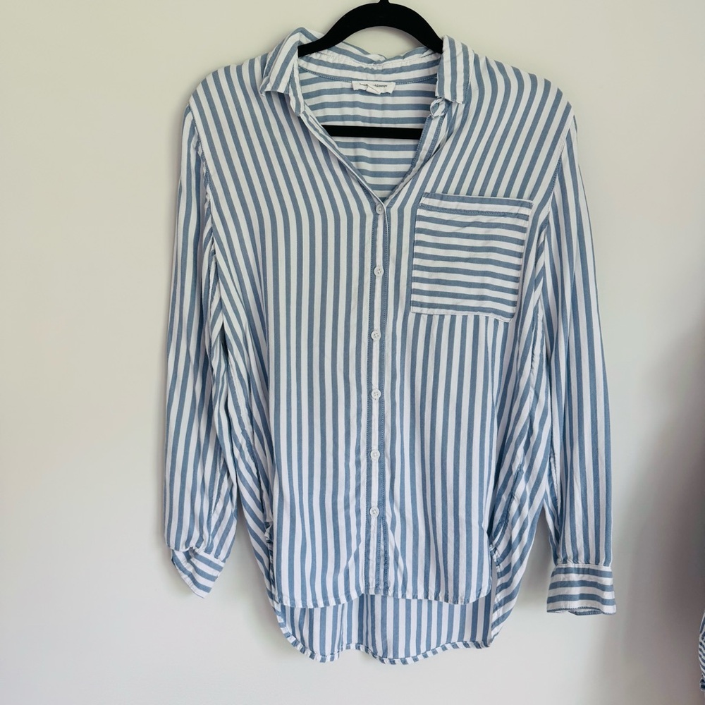 Beachlunchlounge Blue and White Striped Shirt
